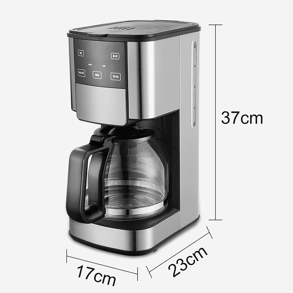 Máquina de café americana doméstica 1.8L pequeña transfronteriza estándar europeo y americano en stock cafetera de goteo cafetera cafetera