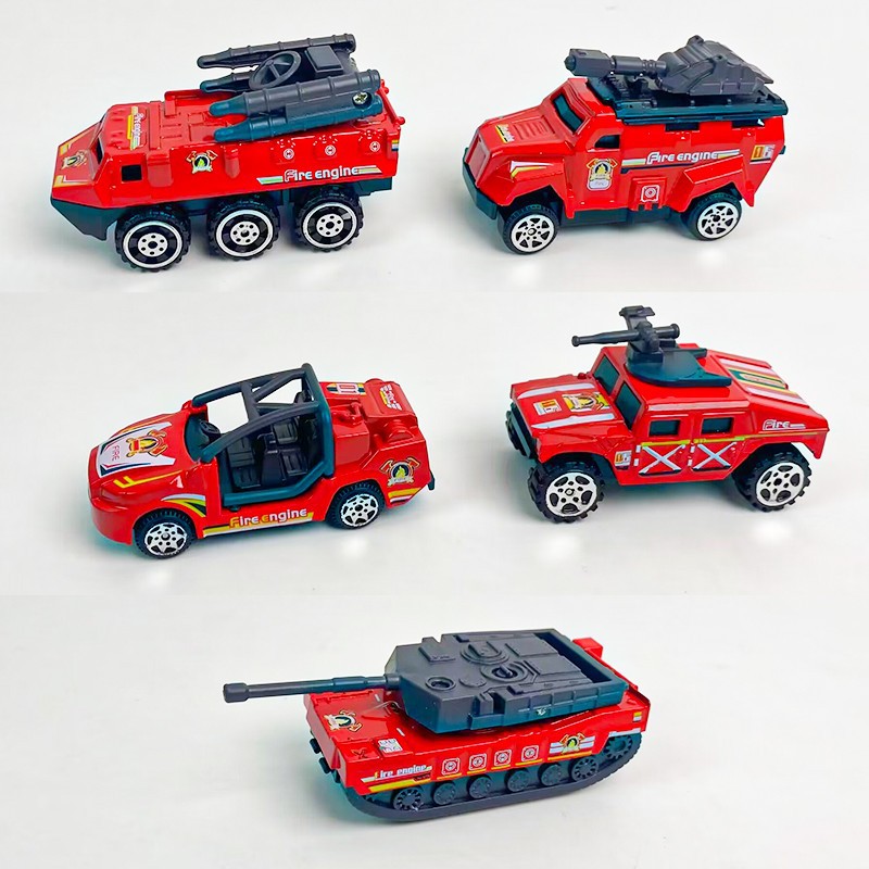 Auto de ingeniería de aleación de bolsillo transfronterizo mini excavadora camión de bomberos tanque militar coche de juguete coche de niño