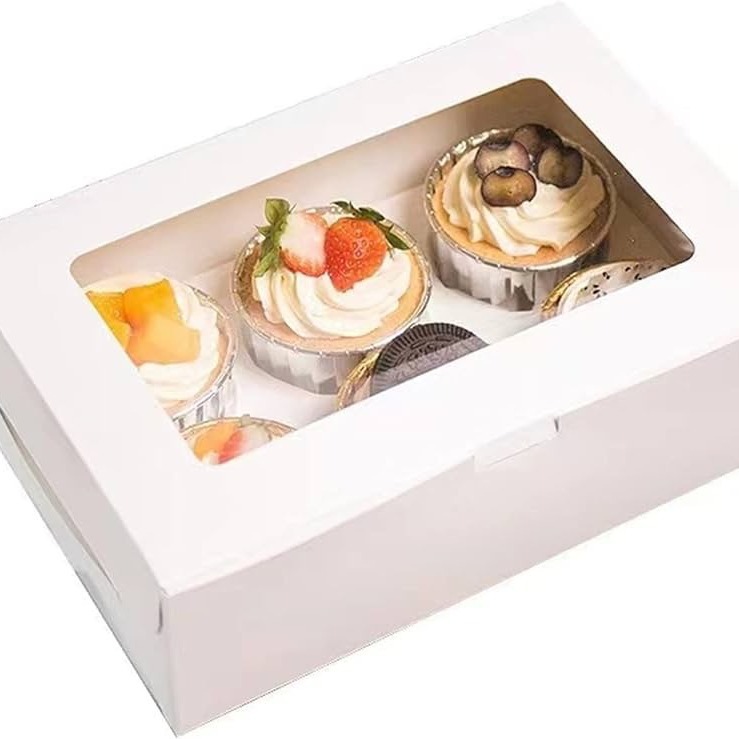 亚马逊热销款6格马芬杯蛋糕盒西点蛋糕盒甜品马卡龙蛋糕盒