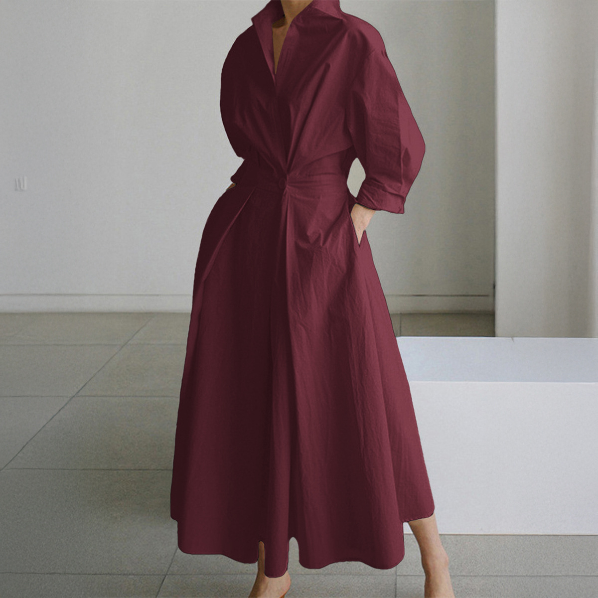 Women's Casual Long-Sleeve Maxi Dress