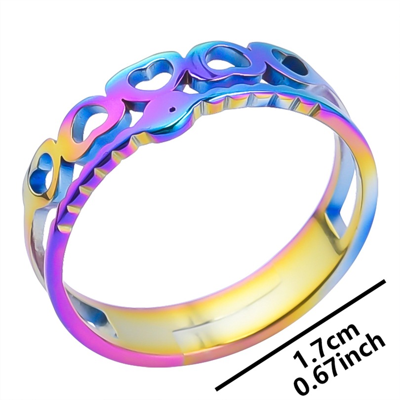 Daily Occasion 304 Stainless Steel Material PVD Coated Real Gold Plated 18K Gold Heart Shape 304 Stainless Steel Streetwear Waterproof Non Tarnish Open Ring