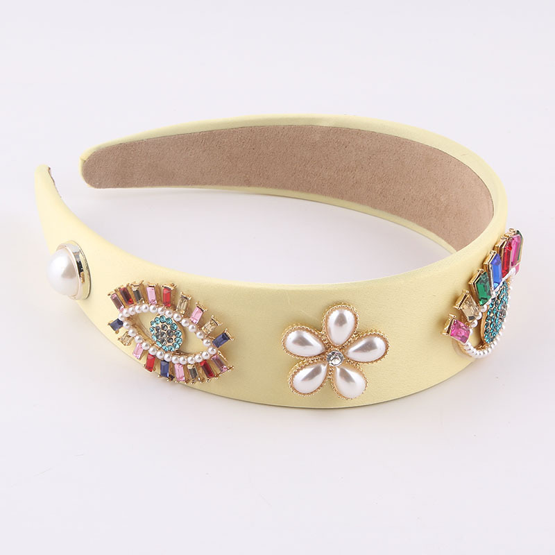 Baroque Diamond-studded Colored Eyes Flowers Headband display picture 4