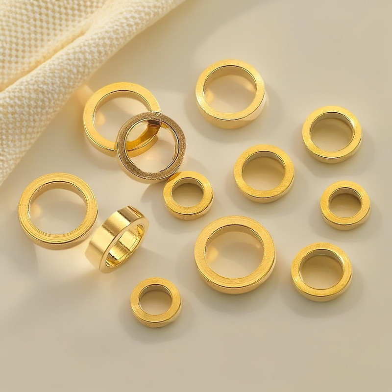 Acero inoxidable gran agujero anillo sin costura plano circular anillo cerrado diafragma anillo cerrado accesorios joyería granel al por mayor