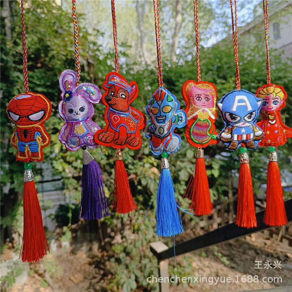 Dragon Boat Festival mini incense bag with colorful rope pendant baby children hanging neck booth small tiger head dumplings long life lock
