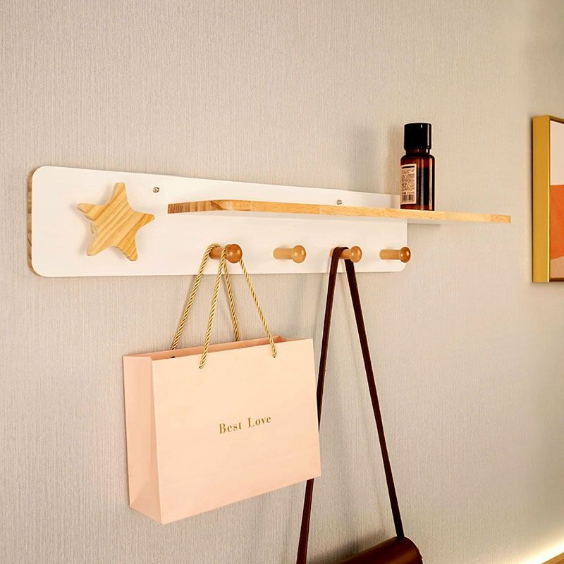 벽걸이 옷걸이, 현관 후크, 코트 랙, 벽걸이 원목 출입구 피팅룸, 펀치 없는 원목 다중 행 후크