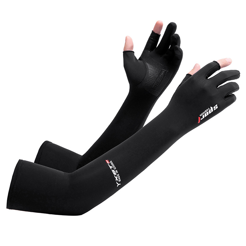 Personalizada mangas de hielo de hielo ultravioleta mujer brazo guantes solares blancos hombres mangas de verano logo personalizado