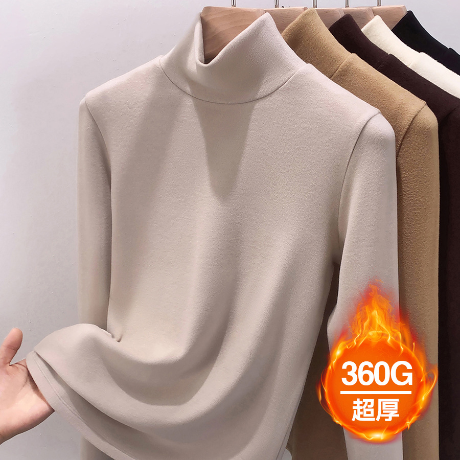 오트밀 컬러 터틀넥 [두꺼운 버전 업그레이드, 매우 따뜻한 벨벳]