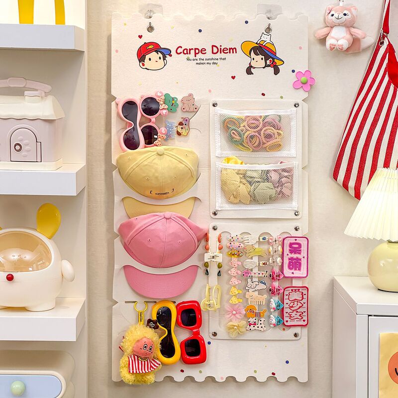 2026 Dopamine Children's Hair Accessory Storage Organizer Wall-Mounted Sunglasses Hair Clip Baseball Cap Storage Hanging Bag Hairband Display 2026 Dopamine Children's Hair Accessory Storage Organizer Wall-Mounted Sunglasses Hair Clip Baseball Cap Storage Hanging Bag Hairband Display