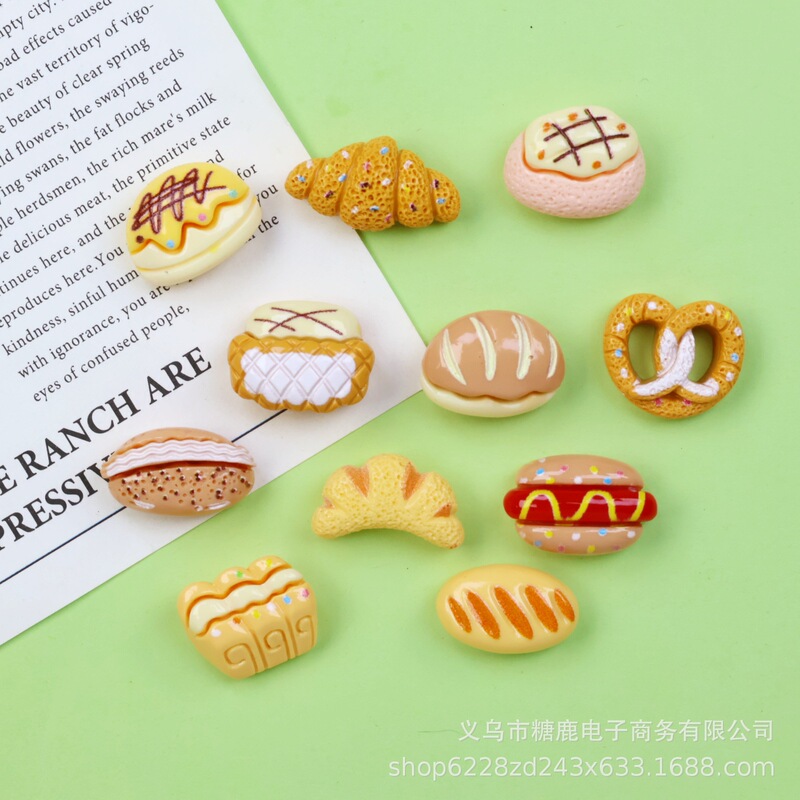 Mini Hot Dog Bread Croissant Resin Accessories Cream Glue DIY Hair Accessories Phone Case Refrigerator Sticker Nail Material Mini Hot Dog Bread Croissant Resin Accessories Cream Glue DIY Hair Accessories Phone Case Refrigerator Sticker Nail Material