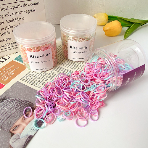 Children's hair accessories disposable rubber band small colorful baby headband does not hurt hair high elasticity girl's headband rubber band