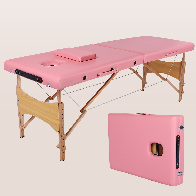 Camilla de Masaje Plegable de Madera, Ajustable en Altura, para Terapia China y Masajes