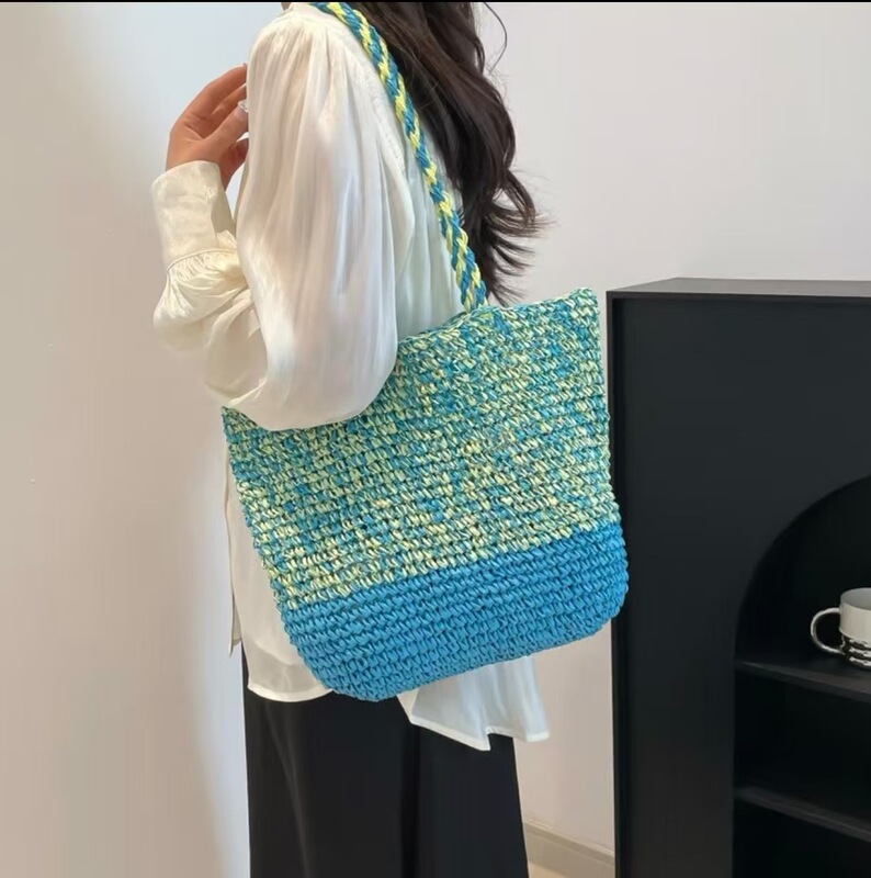 Beach Vacation Style Woven Bag for Women, Large Capacity, 2025 New Model, Relaxed Summer Straw Bag Beach Vacation Style Woven Bag for Women, Large Capacity, 2025 New Model, Relaxed Summer Straw Bag