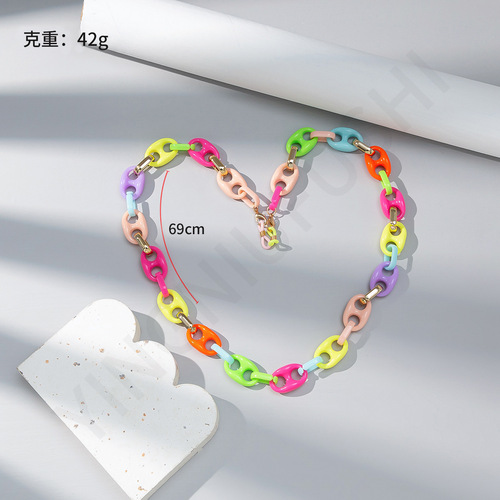 Macaron Color Metal Acrylic Eye Glass Chain Dual-Use Anti-Lost Eye Glass Chain Eye Strap Cross-Border Wholesale
