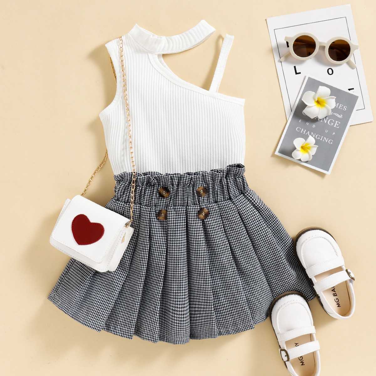 Cute Stripe Cotton Girls Clothing Sets display picture 1