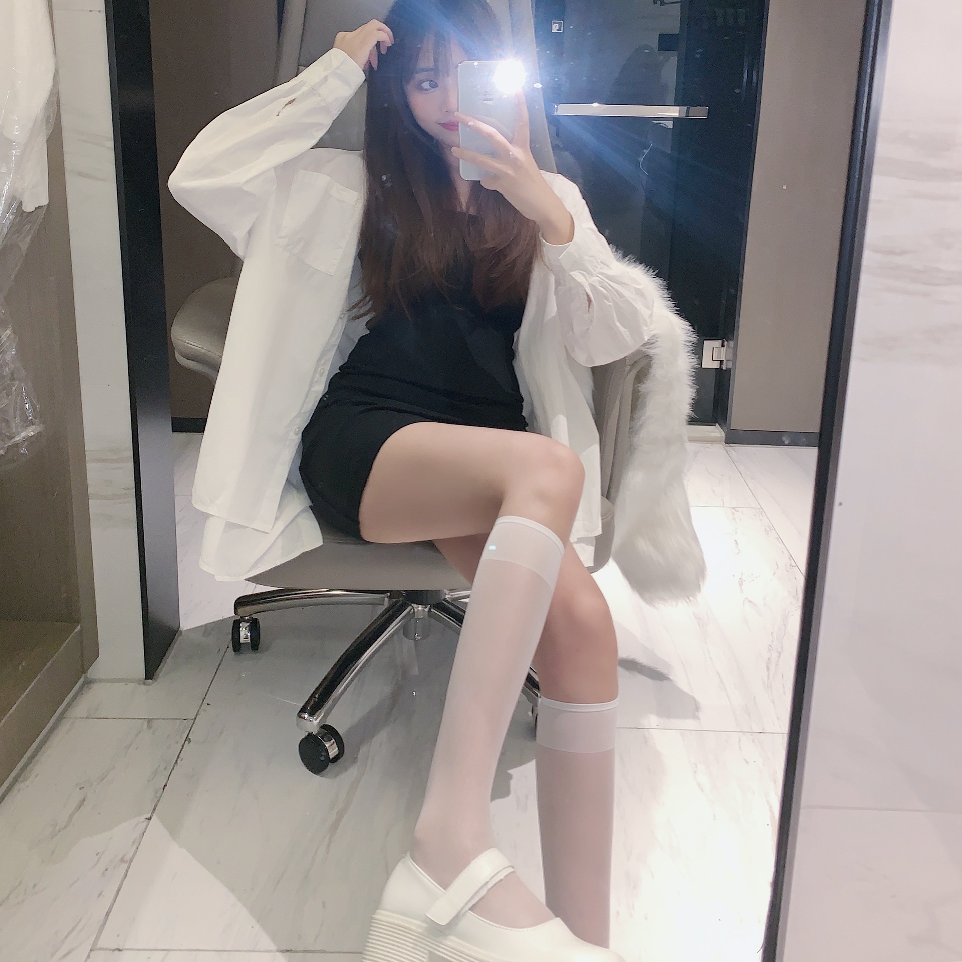 中筒襪白色襪子春夏日系薄款透肉小腿襪ins潮透明jk絲襪