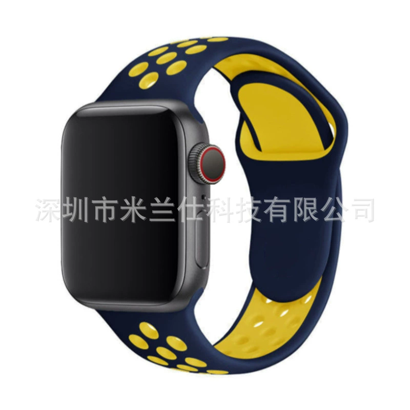 Двухцветный силиконовый браслет Nike S9 подходит для Apple iWatch6789se спортивный Ultra2
