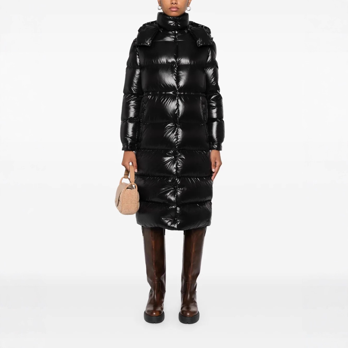 Mo*C*Er (Original Version) 25 Years New Winter Style Removable Hood down Jacket for Women Extended White Goose down