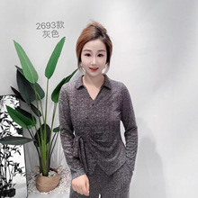 妈妈装秋季新款上衣2025年坑条针织衫洋气减龄休闲时尚气质长袖