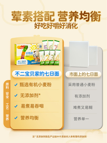 7-Day Organic Infant Growth Noodles for Babies - Baby Food Supplement with No Added Salt