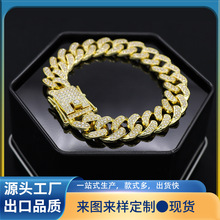 �Ͻ�13mmƽ��С��횹Ű��朝M�cuban link��������ins��Chain