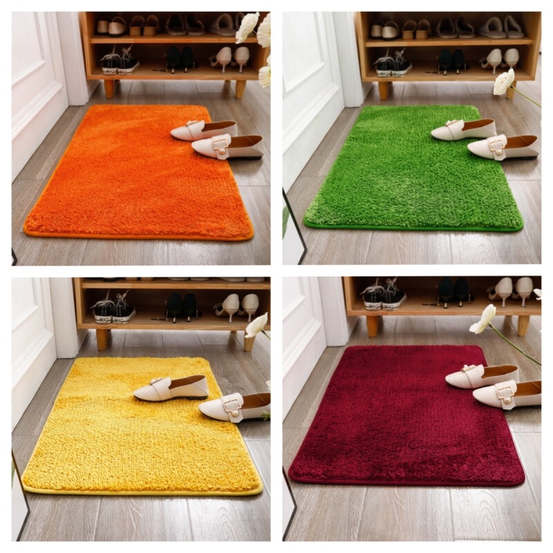 Household Golden Solid Color Door Entrance Floor Mat Bedroom Entrance Hall Red Festive Carpet Bathroom Green Foot Mat