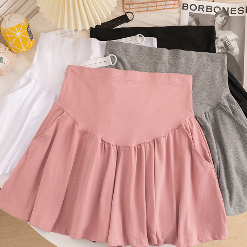 Maternity Wear New Solid Color Shorts Summer Thin Soft Simple Versatile Adjustable Belly-Covering Maternity Pants