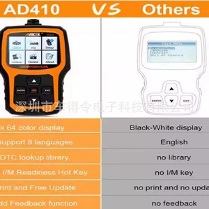 Ancel AD410Pro Avtomobil OBDII Diaqnostika Aləti 12V Batareya Detektoru