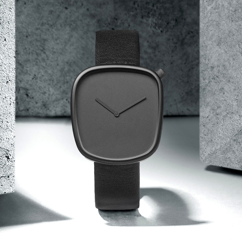 Cross-Border Minimalist Leather Strap Watch, Pebble Quartz Watch, Ins-Style Minimalist Academy Style Unisex Student Wristwatch Cross-Border Minimalist Leather Strap Watch, Pebble Quartz Watch, Ins-Style Minimalist Academy Style Unisex Student Wristwatch