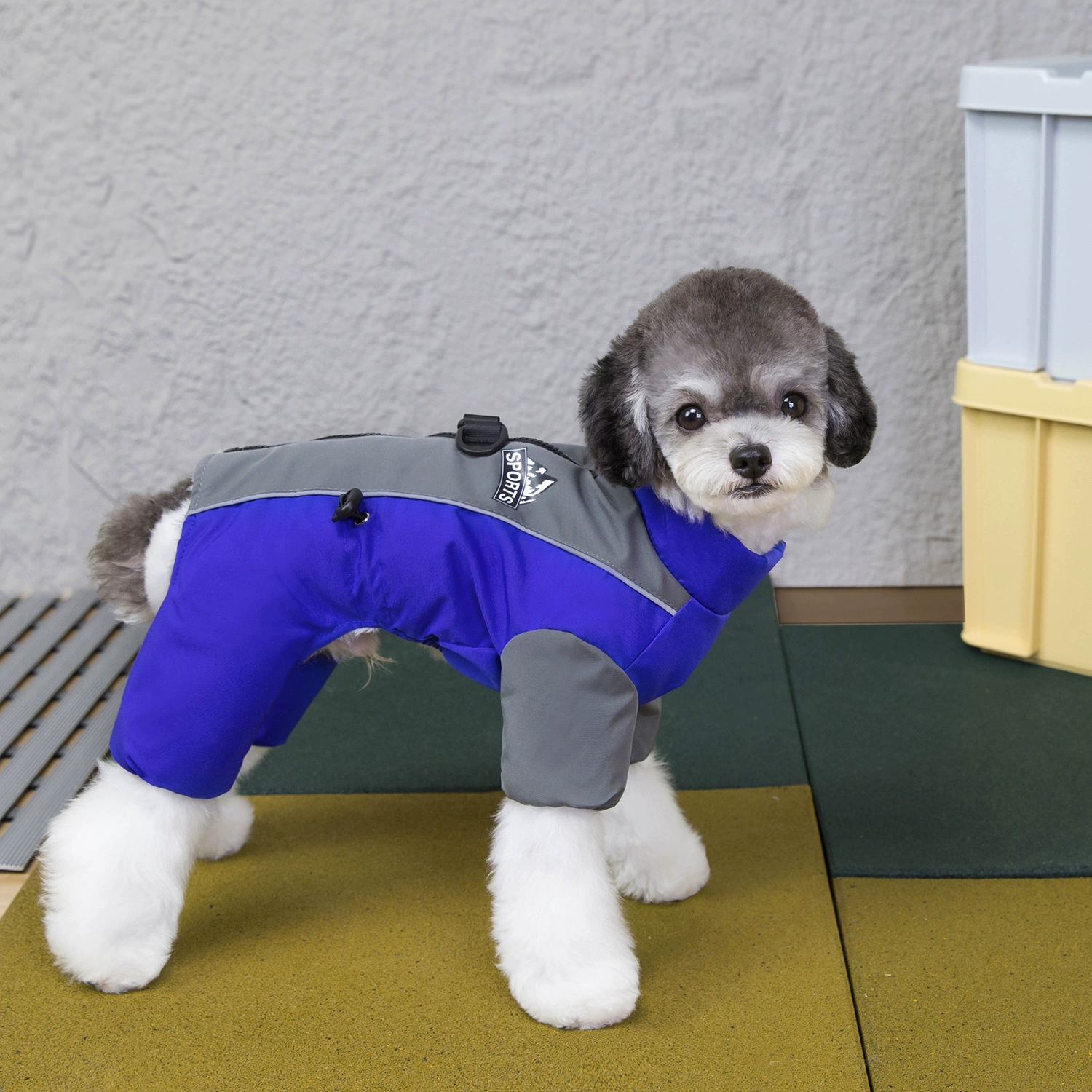 宠物狗狗衣服宠物四脚反光棉衣宠物服装秋冬新款25户外拼接冲锋衣