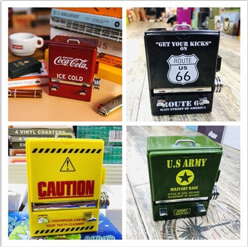 American Tablecraft Personality Creative Retro Cola Toothpick Box Automatic Vending Machine Style Pressed Toothpick Tube