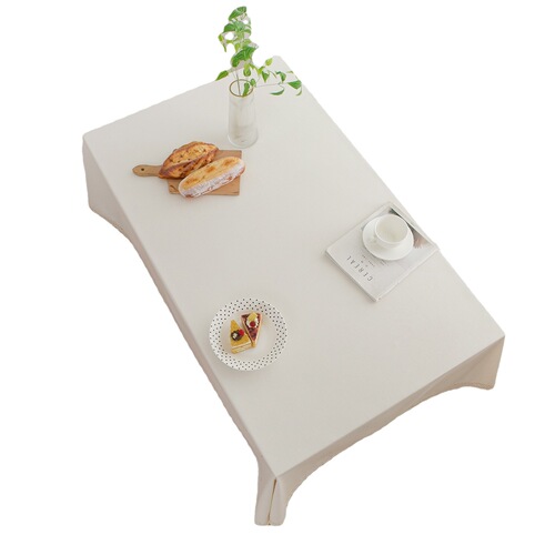 Yimanqiyun natural plain color cotton and linen tablecloth cover white tablecloth dustproof coffee table cover tablecloth manufacturer