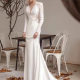 European and American foreign trade Amazon AliExpress wish new wedding dress crew neck lace long sleeve satin thin can be set large size