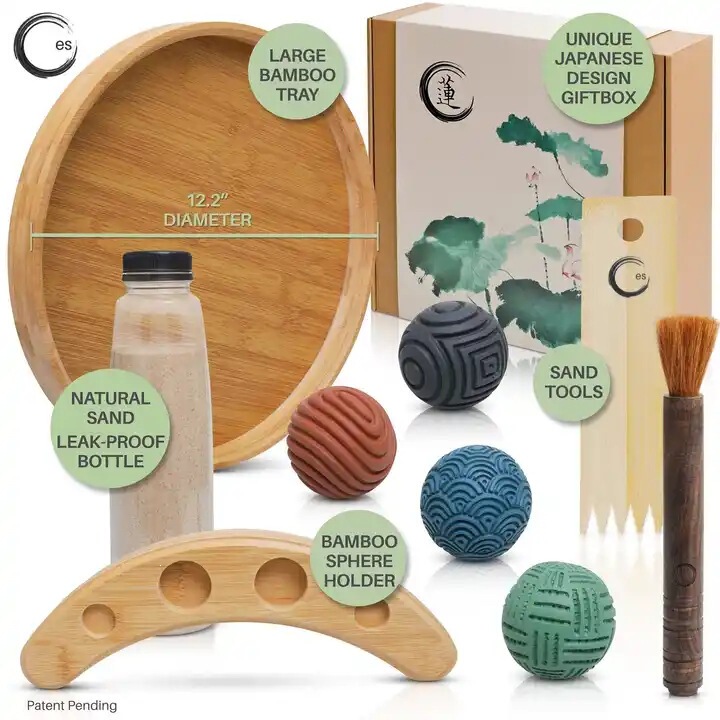 Miniature Sand Table Desktop Zen Office Desk Relaxation Stress Relief Zen Garden Gift Box Set Miniature Sand Table Desktop Zen Office Desk Relaxation Stress Relief Zen Garden Gift Box Set
