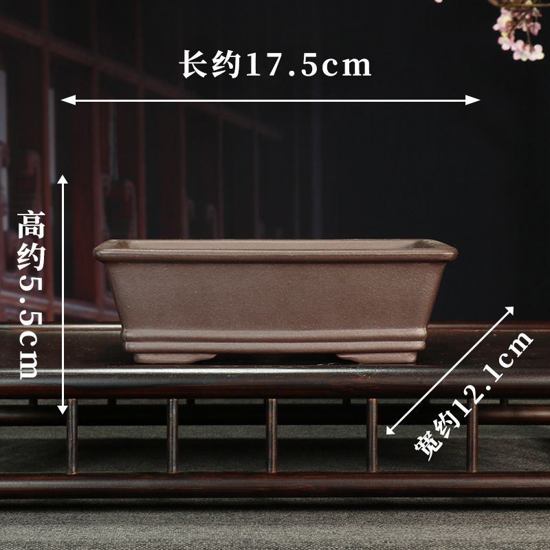 Antiguo púrpura arena maceta fábrica al por mayor grande rectangular suculenta gres bonsai simple orquídea especial maceta