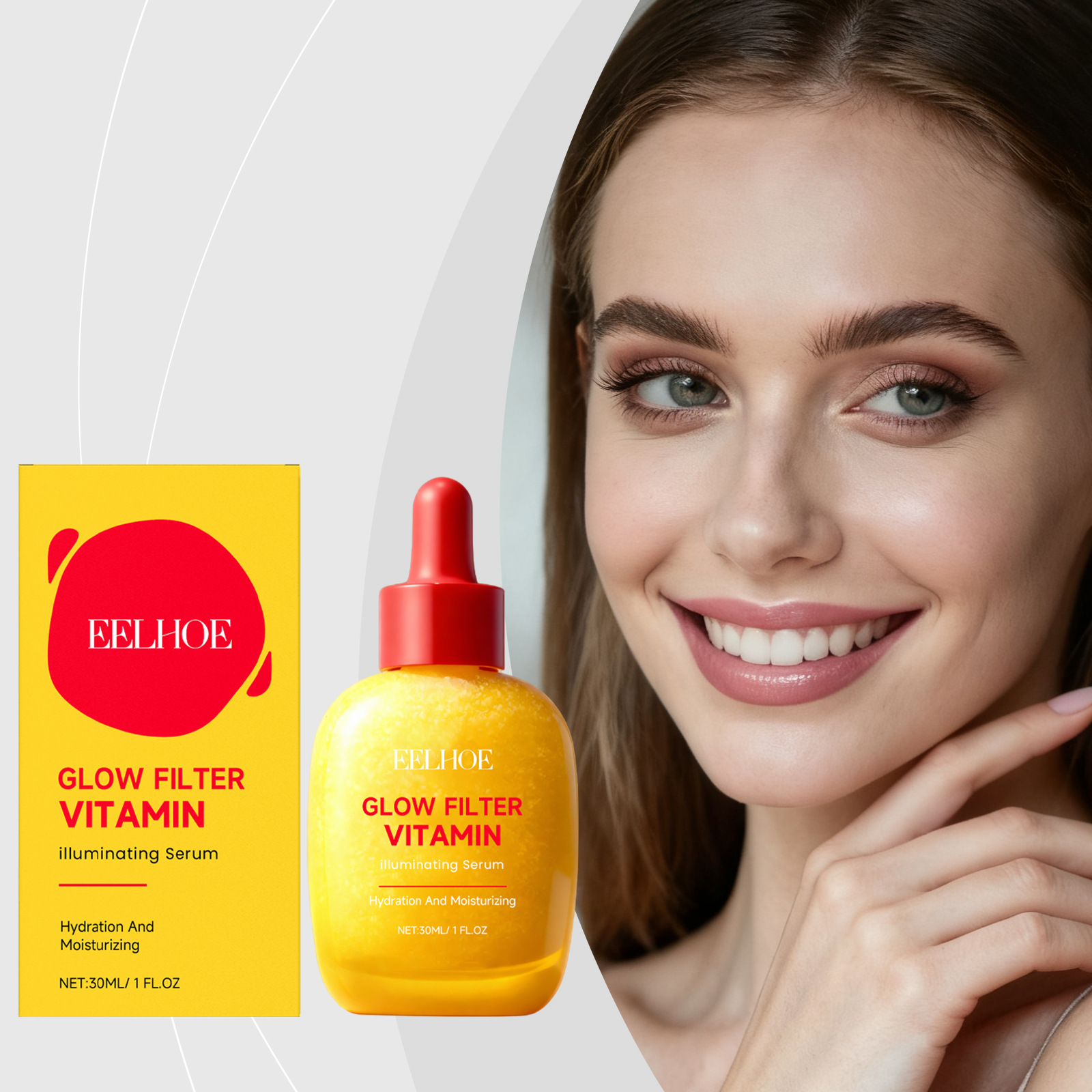 EELHOE Vitamin Essence Liquid Hydrating Nourishing Brightening Facial Skin Moisturizing Elasticity Skin Care Serum