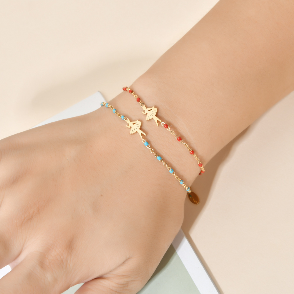 Lady Bohemian Simple Style Colorful Stainless Steel Plating Bracelets display picture 1