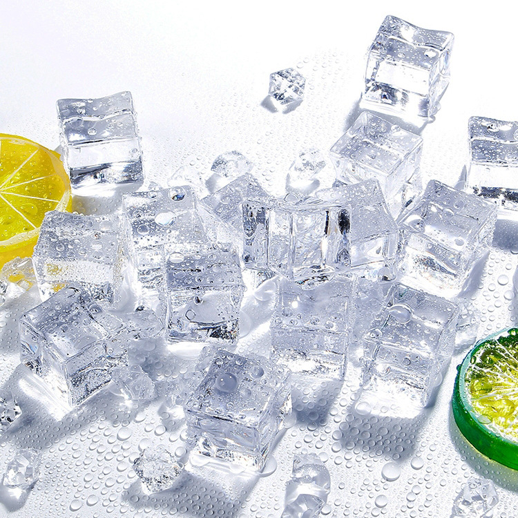 Cubo de hielo falso acrílico simulación cubo de hielo cuadrado transparente partículas de hielo de plástico Barra de piedra de cristal accesorios de tiro