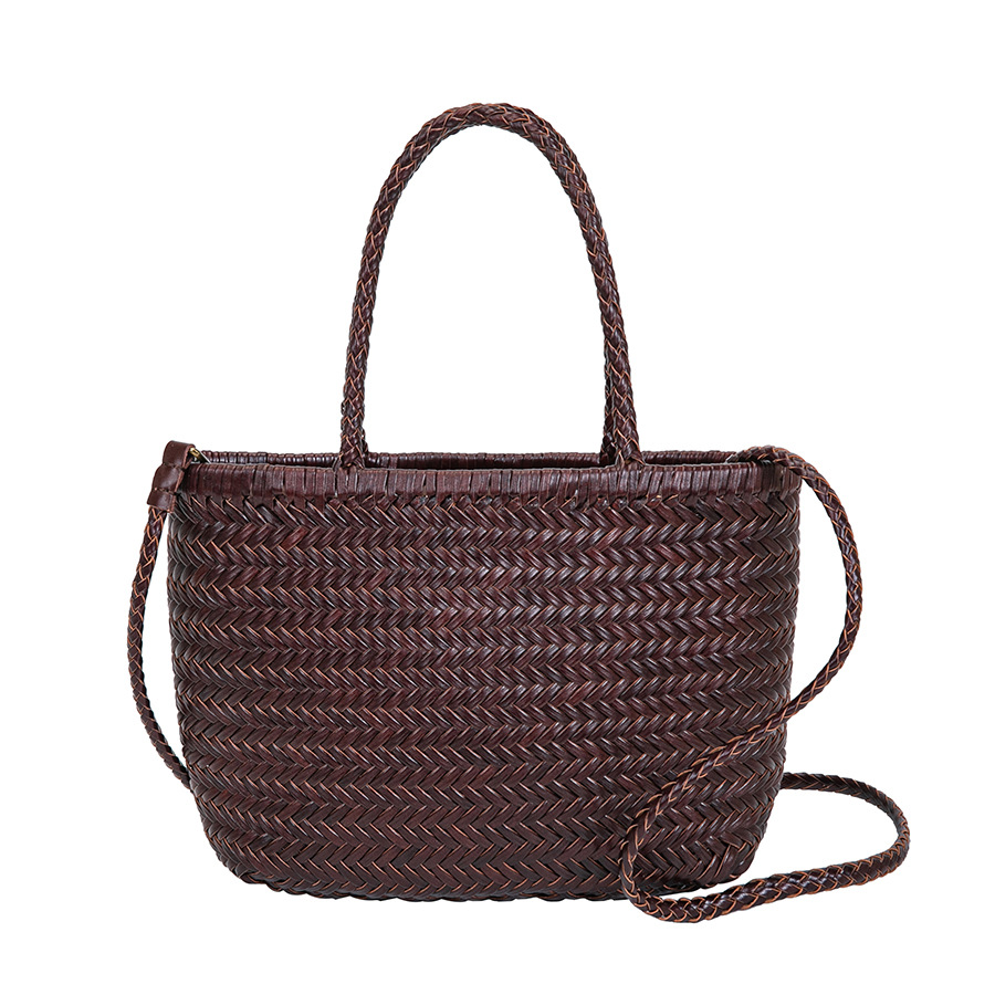 2025 Spring/Summer New Woven Bag Genuine Leather Retro Shoulder Crossbody Small Bag Trendy Hot Sale Women's Bag Ins Style - Thumbnail 6