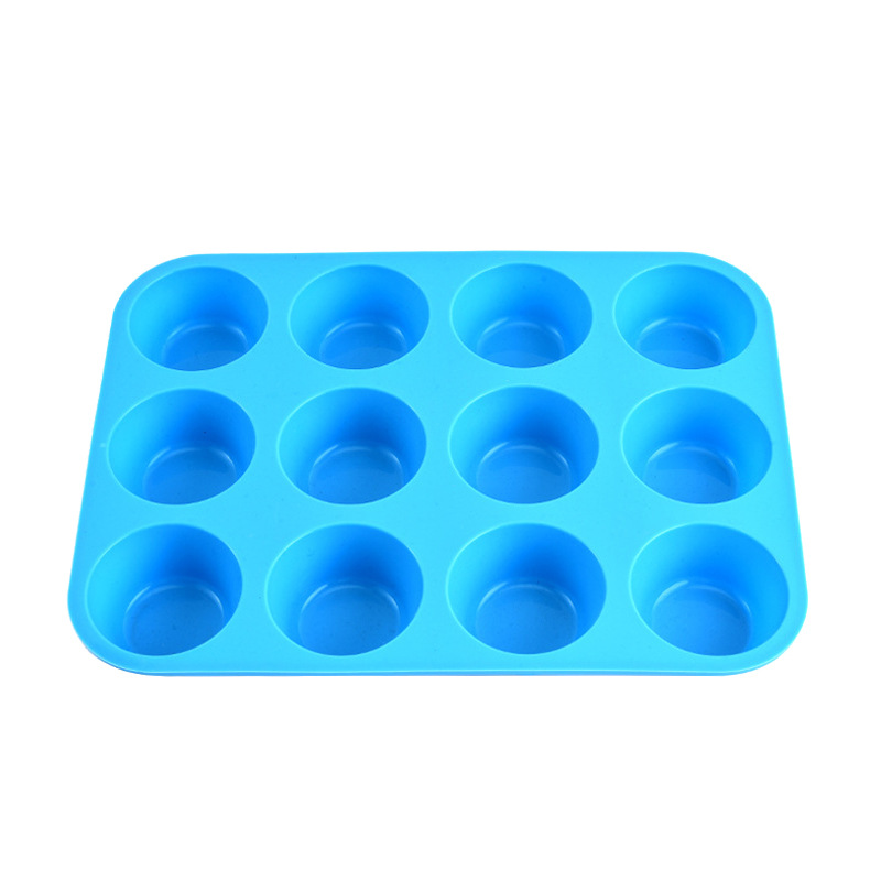 Molde de silicona para pastel fácil de desmoldear herramientas de horneado 12 líneas de molde de silicona para pastel redondo de grado alimenticio en stock