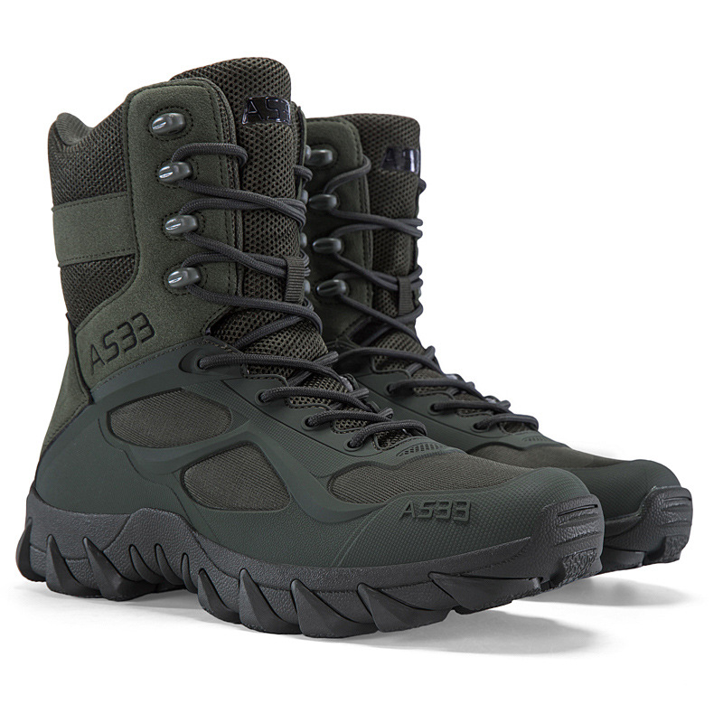 Botas militares tácticas altas al aire libre para hombres, zapatos de senderismo para hombres, botas de entrenamiento profesional para acampar, botas deportivas al aire libre de combate