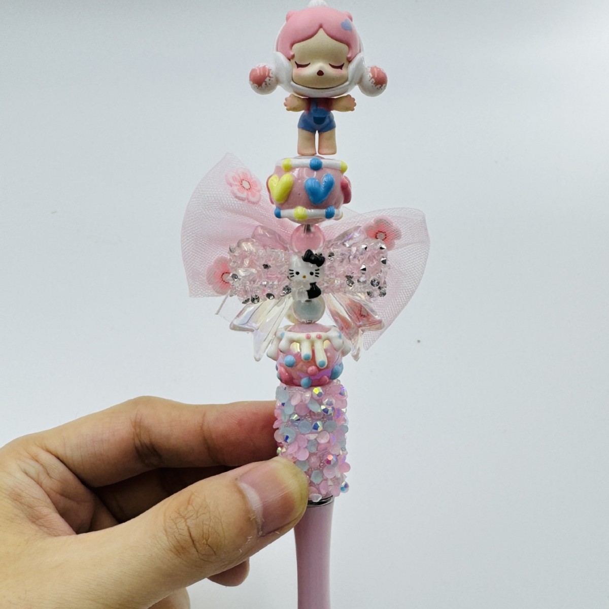 Genuino bolígrafo de granos espumoso, bolígrafo de cuentas encantador, bolígrafo de regalo creativo de dibujo a mano, bolígrafo de bola creativo