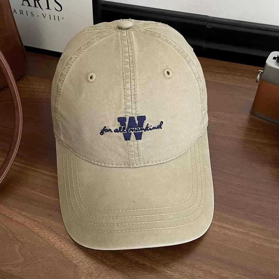 Primavera y verano letras estadounidenses bordadas gorra de béisbol de algodón lavado con agua para mujeres gorra de boca profunda gorra de pato para hombres gorra de moda