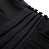 BLACK PLEATED high waist irregular A-shape skirt