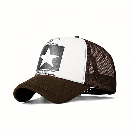Star print truck driver cap with adjustable size for adults, unisex, Amazon best-selling cross-border, Shein, TEMU
