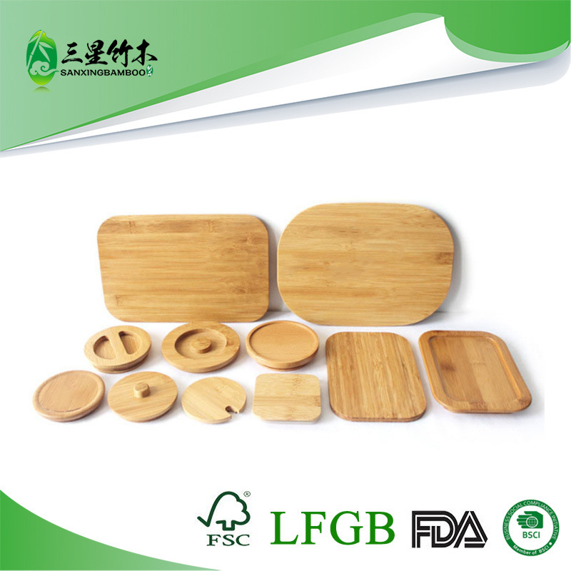 Processing custom bamboo cover square sealed silicone ring fresh-keeping box cover glass stainless steel lunch box cover concave cover