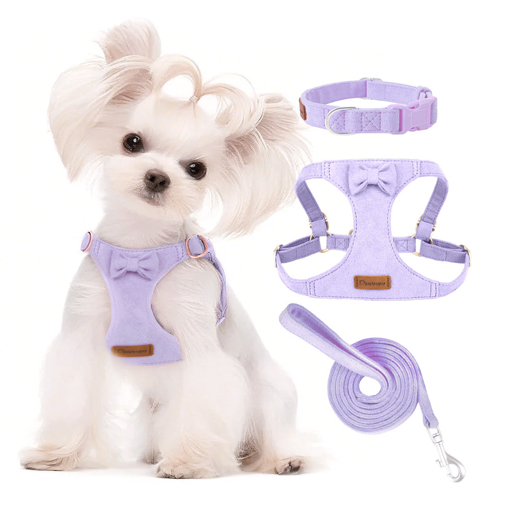 Pet Harness Leash Vest Style Three Piece Set Outdoor Dog Walking Collar for Small Cats And Dogs_voghion.com