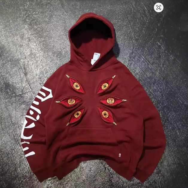 Men's Clothing European And American Sweatshirt Printed Eye Devil Long Sleeved Pullover Hoodie Retro Jacket Street Trend_viptrois.com