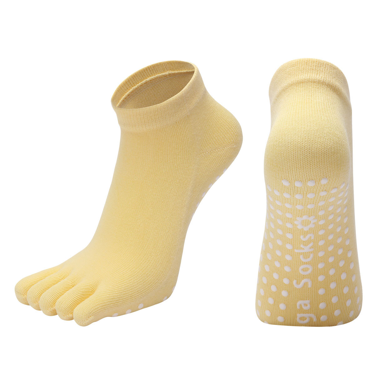 [Artículo Popular] Calcetines de Yoga de Cinco Dedos para Mujer con Agarre Antideslizante para Danza, Aeróbicos, Deportes, Fitness, Pilates Profesional y Meditación