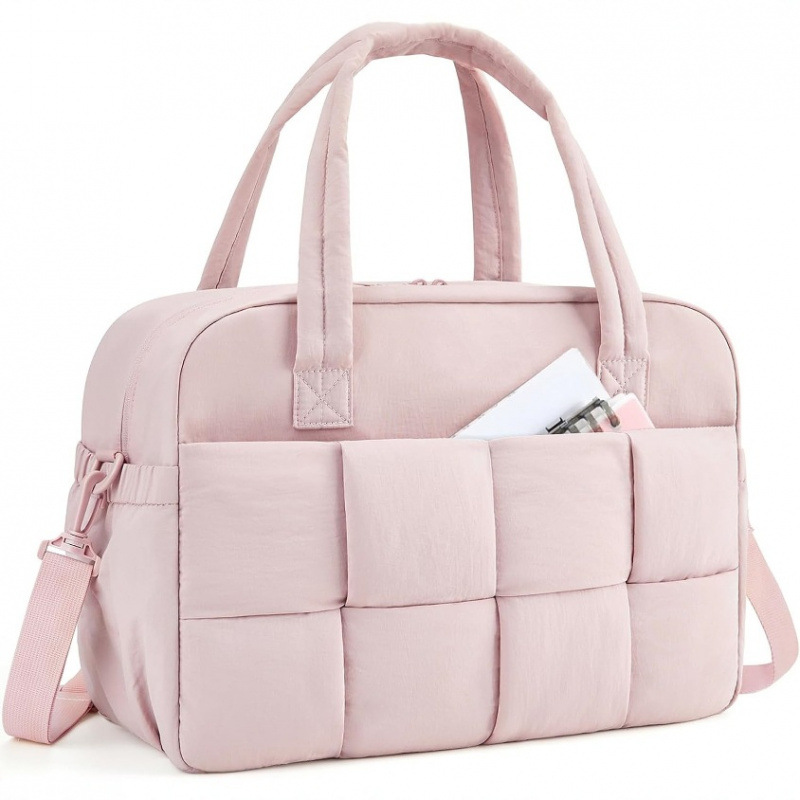 Nueva bolsa de fitness para mujeres bolsas de viaje plumadas bolsas de viaje con compartimiento de computadora portátil bolsas de viaje