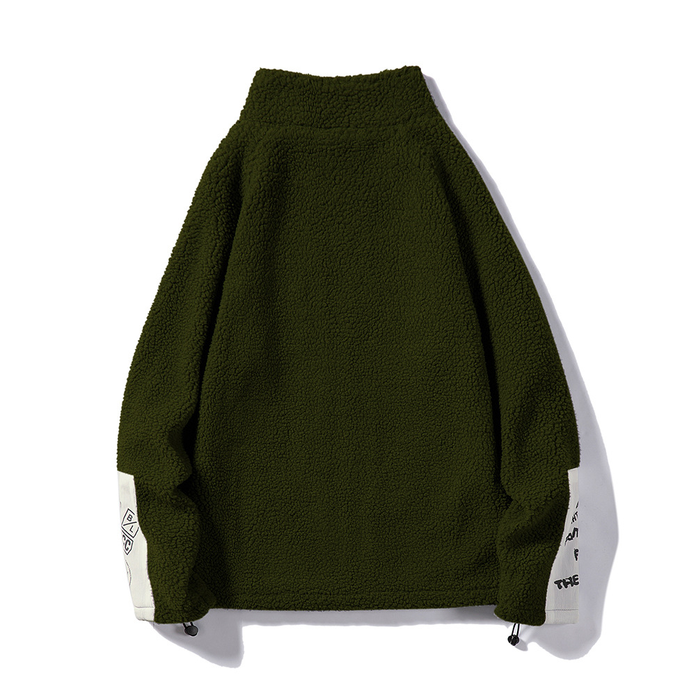 Herrenbekleidung Lammfleecejacke Neue Wintermodemarke für Herren, Persönlichkeitstasche mit Schulterärmel, Stehkragen, Strickjacke aus Lammwolle, Kapuzenpullover_voghion.com